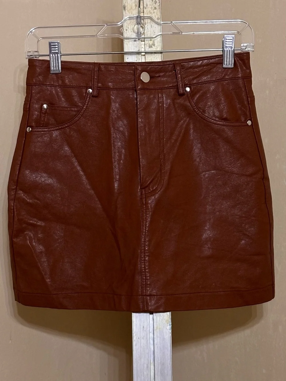 HYFVE Brown Faux Leather Waistband Detail